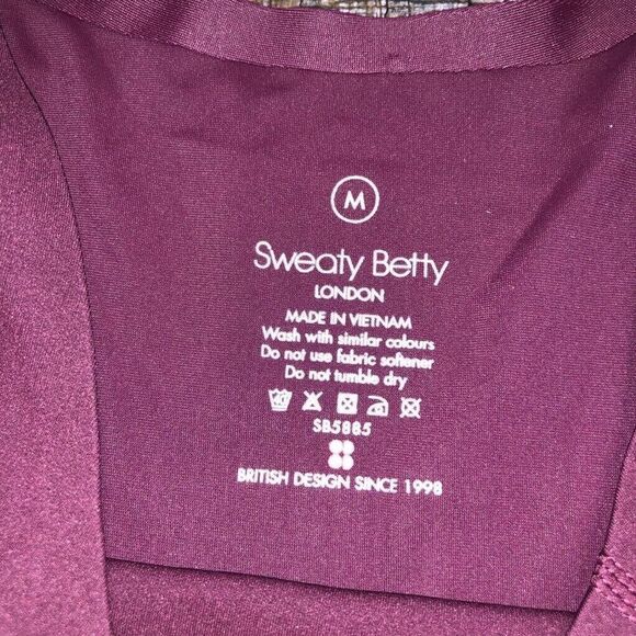 Sweaty Betty Womens Size Medium Plum Red Active Mission Workout Vest Tank Top - Picture 5 of 11